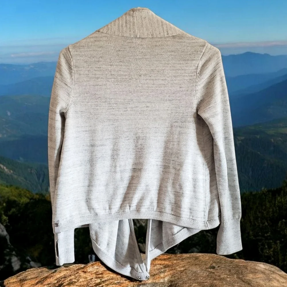 Lululemon Ivivva  Cardigan Gray Youth 14 Athleisure Open Front Womens Sweater